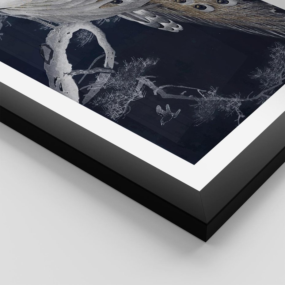 Plakat w ramie 50x70 - Japońskie Pawie - japońska grafika, pawie - rama czarna