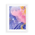 Plakat w ramie 50x70 - Migocące Granice Kształtów - abstrakcyjny plakat, pastelowe kolory - rama biała
