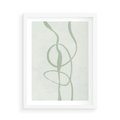 Plakat w ramie 50x70 - Zieleń Wewnętrznej Harmonii - zielona abstrakcja, zgaszona zieleń - rama biała
