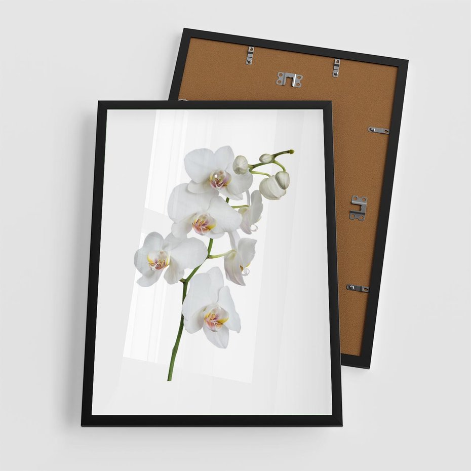 Plakat w ramie 50x70 - Ekskluzywny Relaks - storczyk, spa - rama czarna