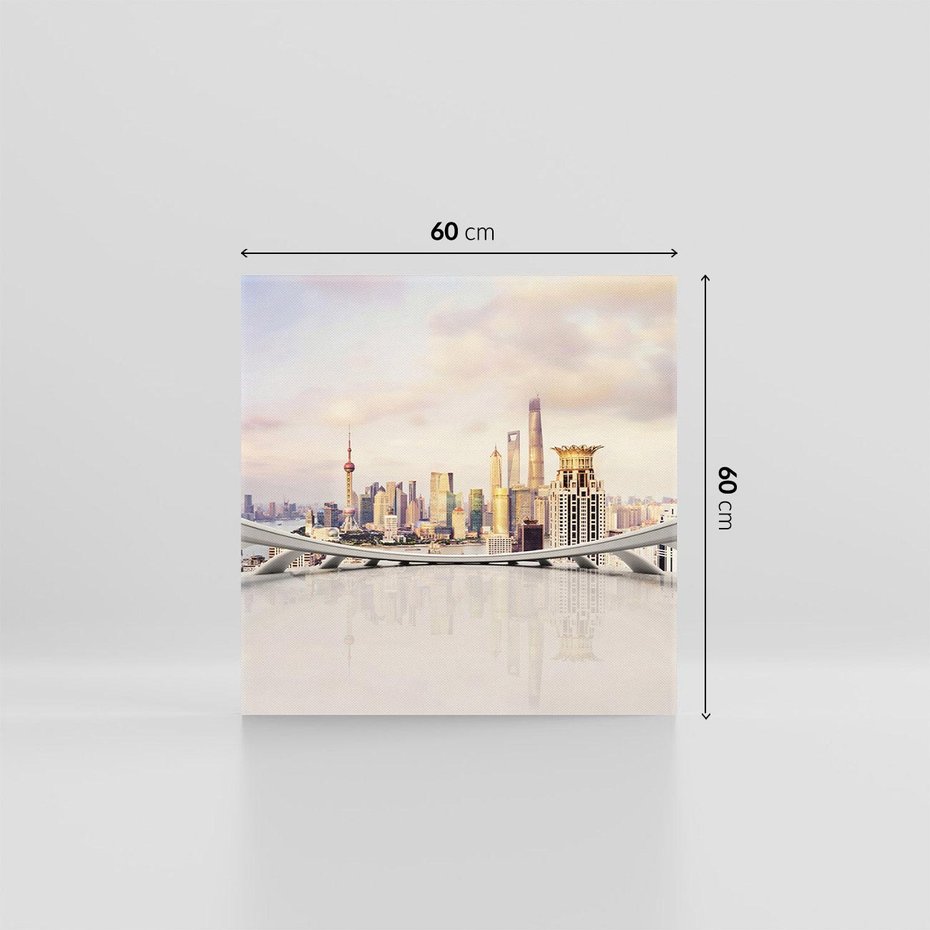 Obraz na płótnie 60x60 - Tętniące życiem Miasto Azji - Chiny, Miasto