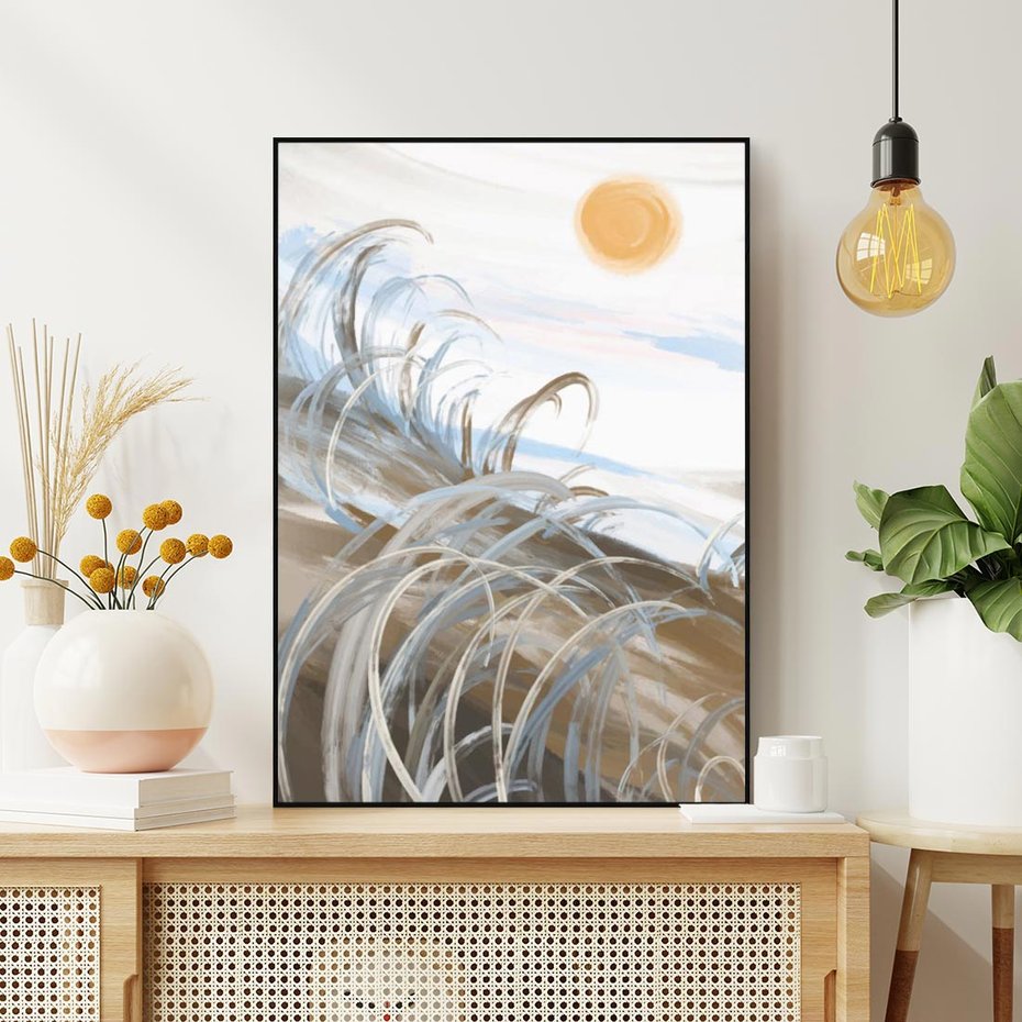 Obraz w ramie 50x70 - Zaklęty Wschód - akwarela, obraz - rama czarna