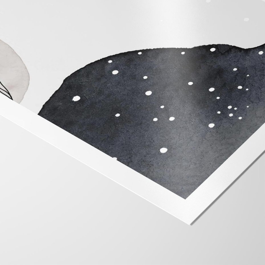 Plakat bez ramy 21x30 - Szara Abstrakcja - abstrakcja, akwarela