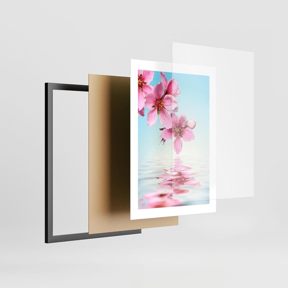 Plakat w ramie 30x40 - Magia kwitnącej wiśni - kwitnąca, wiśnia - rama czarna