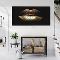 Obraz na płótnie 140x70 - Złote usta pełne tajemnic - usta, złoto