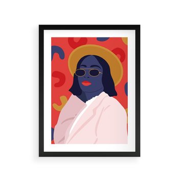 Plakat w ramie 30x40 - Kobieca Przenikliwość - nowoczesny plakat, styl retro - rama czarna