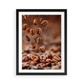 Plakat w ramie 50x70 - Kawiarniana atmosfera kawy - kawa, kawiarnia - rama czarna