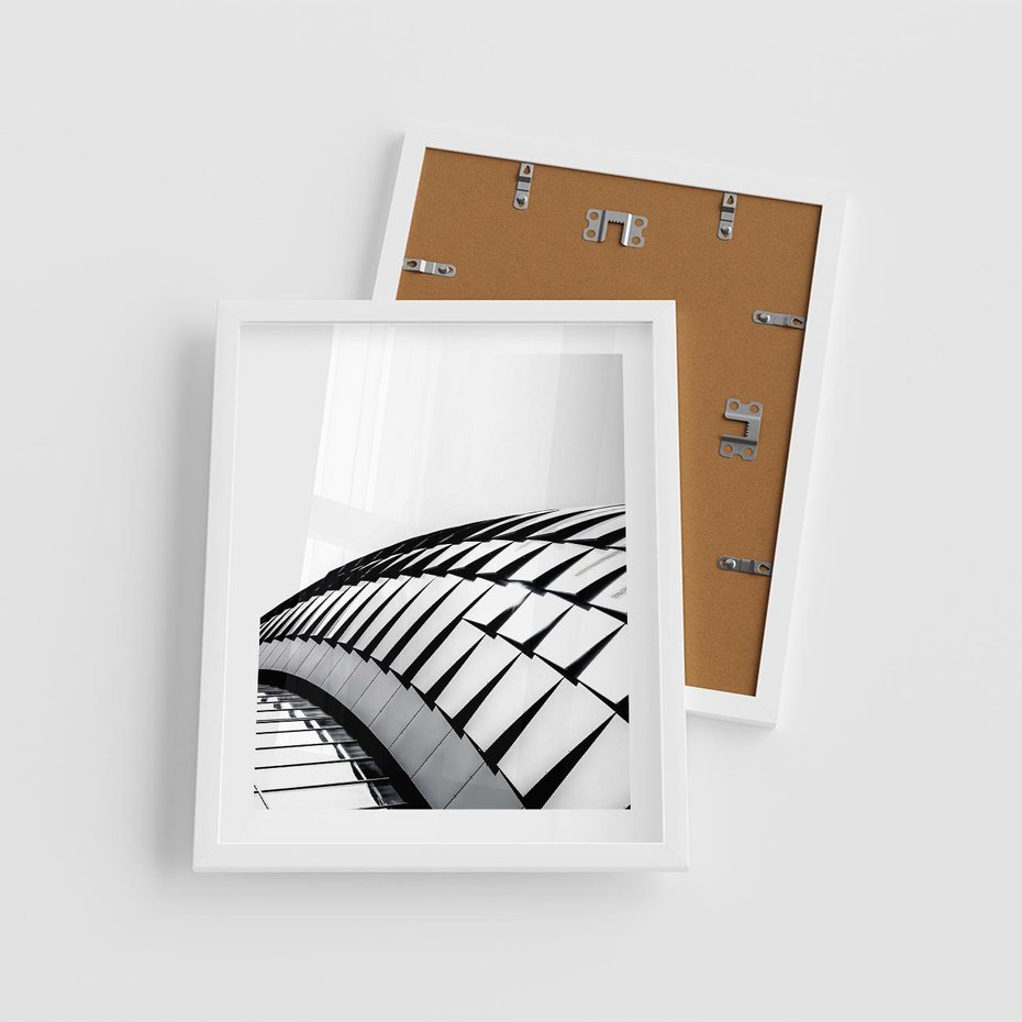 Plakat w ramie 40x50 - Dynamiczne Kształty - architektura, obłe kształty - rama biała