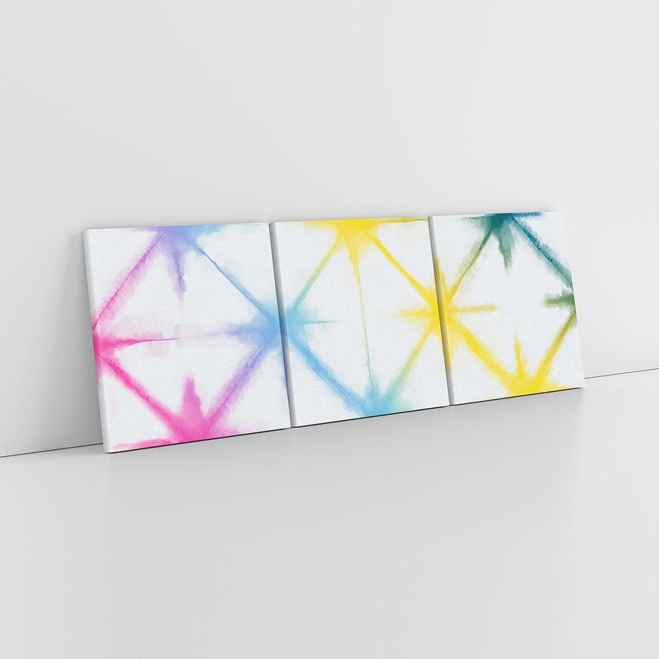 Obraz na płótnie 150x50 - Wibracje podświadomego hałasu - tęczowe kolorowe plamy, wybuchy