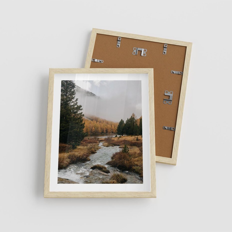 Plakat w ramie 40x50 - W Górskiej Dolinie - artystyczna fotografia, las - rama drewno