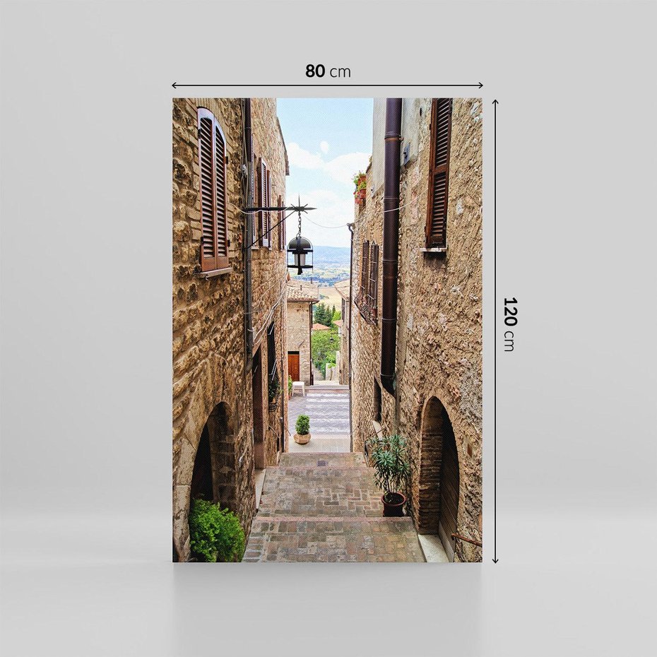 Obraz na płótnie 80x120 - Perspektywa malowniczej uliczki - uliczka, perspektywa