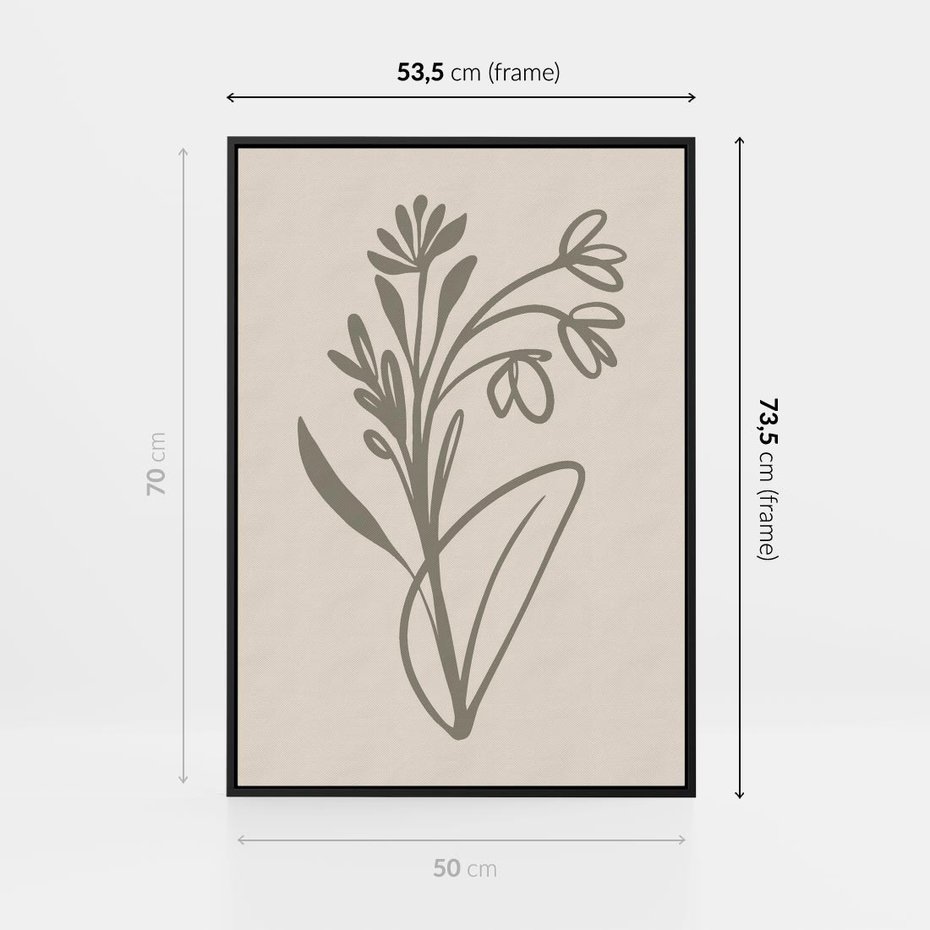 Obraz w ramie 50x70 - Kwiatowe Spektrum - nowoczesny plakat, subtelna sztuka - rama czarna