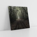 Obraz na płótnie 60x60 - Urok Drogi - las, droga