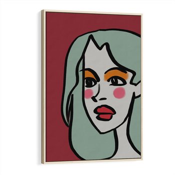 Obraz w ramie 80x120 - Ekspresja Linii - nowoczesny plakat, mocna linie - rama drewno