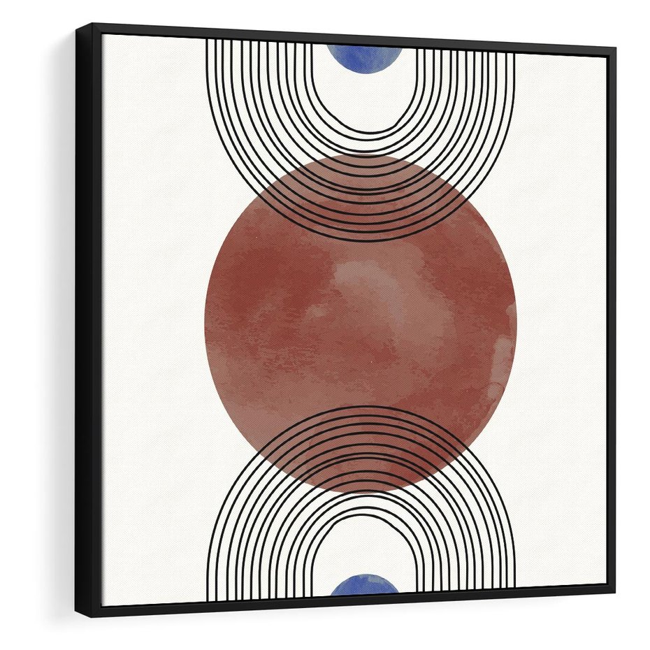 Obraz w ramie 50x50 - Księga Impulsów - nowoczesny plakat, styl midcentury - rama czarna