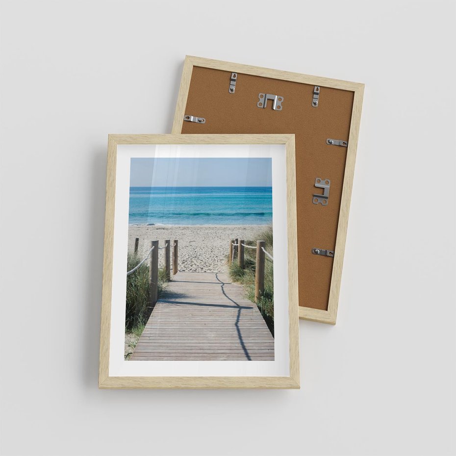 Plakat w ramie 30x40 - Żywa Natura - plaża, morze - rama drewno