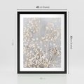 Plakat w ramie 40x50 - Białe Drobne Kwiaty - gipsówka, białe drobne kwiatki - rama czarna