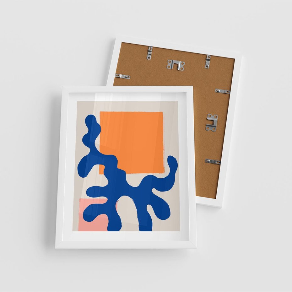 Plakat w ramie 40x50 - Bezczasowe Pastelowe Plamy - abstrakcja, nowoczesny plakat - rama biała