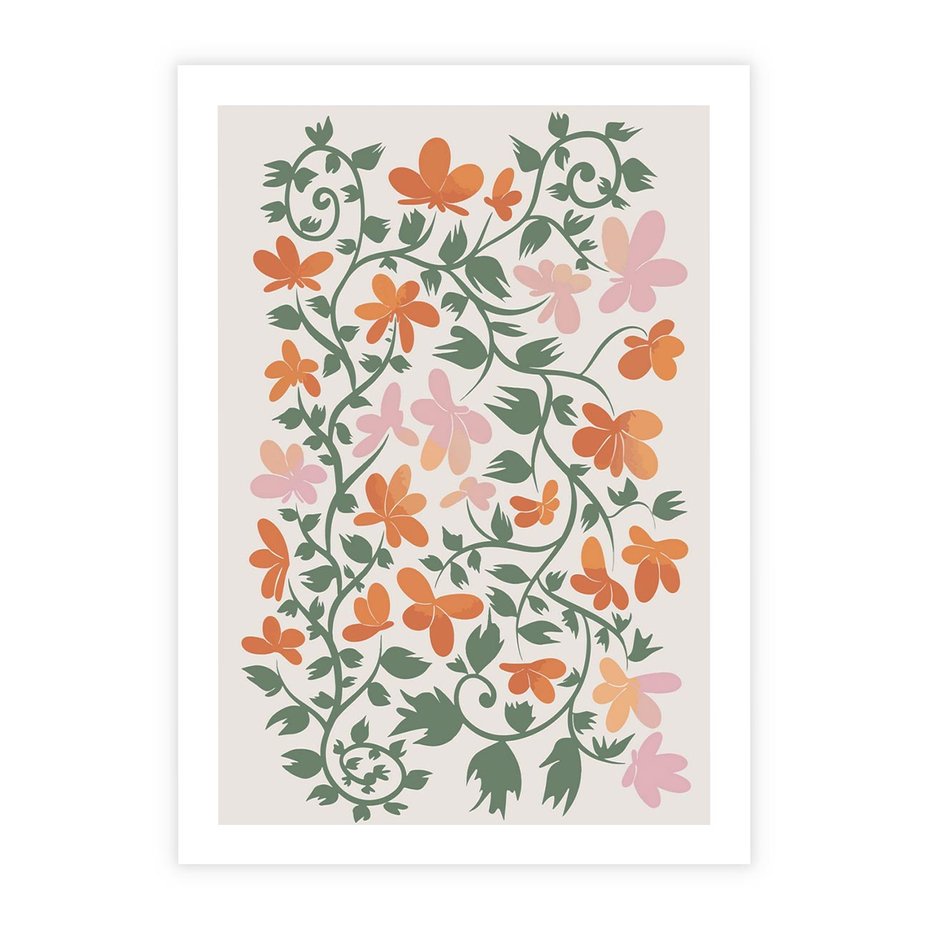 Plakat bez ramy 40x50 - Kwiatowa Refleksja - kwiaty polne, plakat