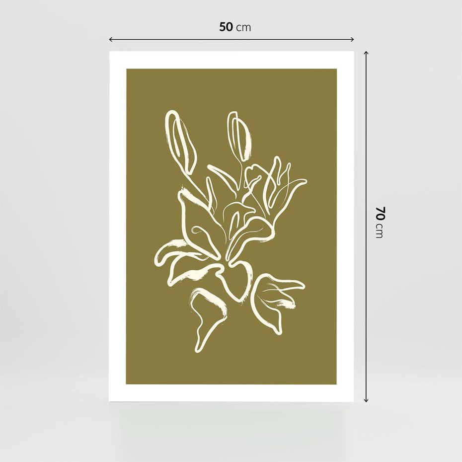 Plakat bez ramy 50x70 - Przenikające Barwy - abstrakcyjna roślina, kwiaty