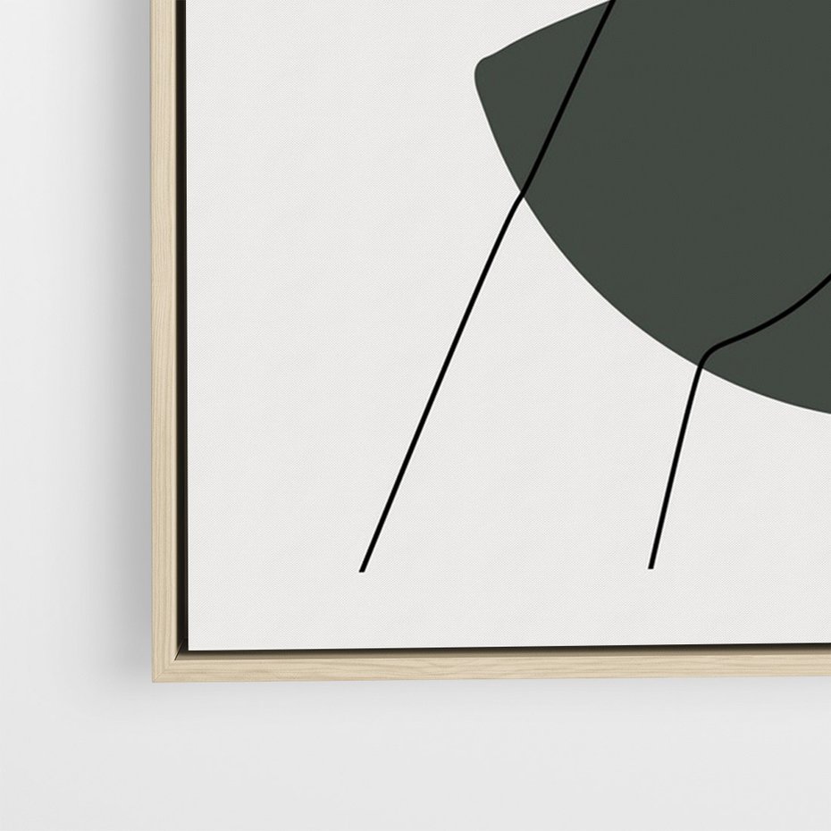 Obraz w ramie 70x100 - Rozkwitająca Opowieść - szkic jedną linią, one lone - rama drewno