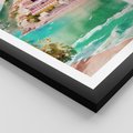 Plakat w ramie 50x70 - Na Zboczu - akwarela, nadmorski pejzaż - rama czarna