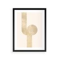 Plakat w ramie 30x40 - Podróżne Kształty - geometryczne linie w złotym kolorze, minimalizm - rama czarna
