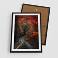 Plakat w ramie 50x70 - Jesienne Podróżowanie - fotografia, jesień - rama czarna