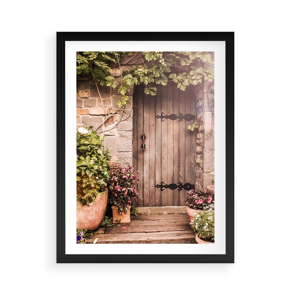 Plakat w ramie 50x70 - Wyjątkowy Klimat - drzwi, stare - rama czarna