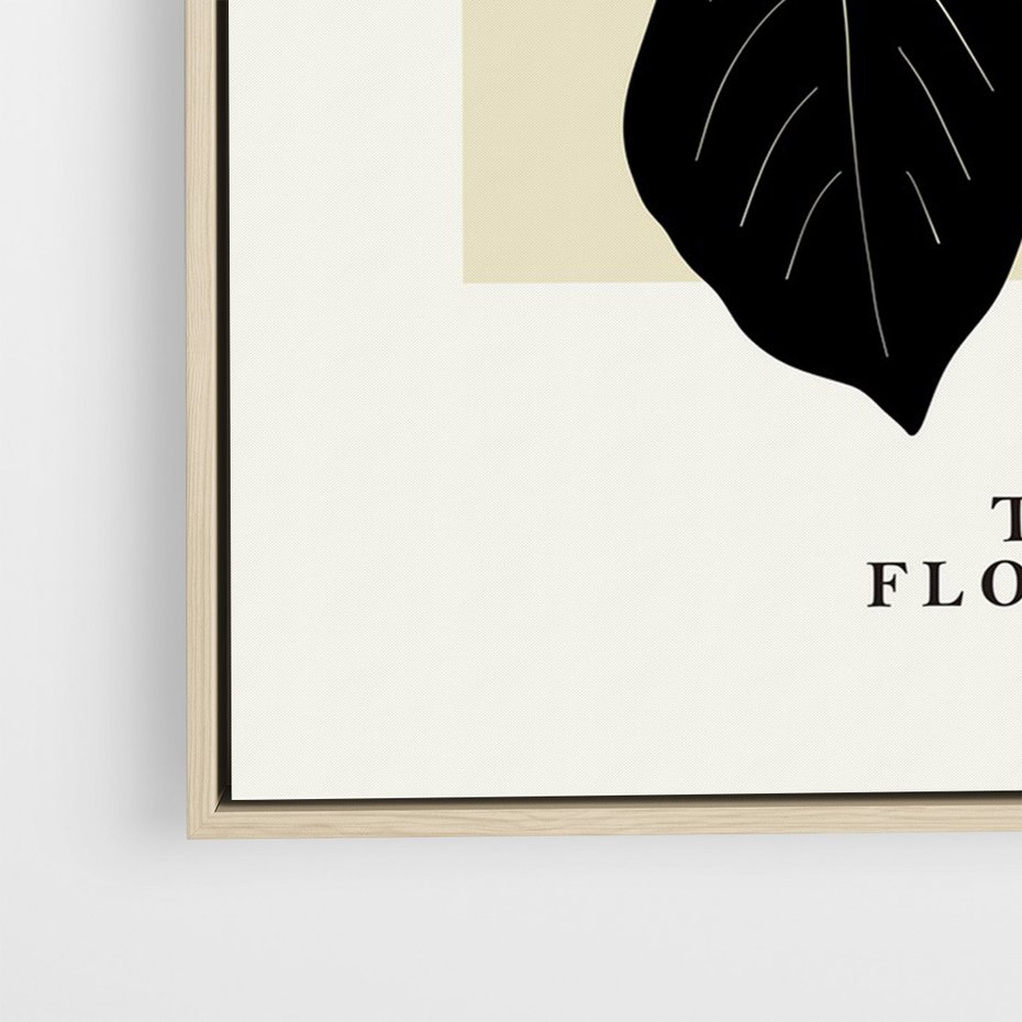 Obraz w ramie 70x100 - Melancholia przerywanych linii - wiaty, typografia - rama drewno