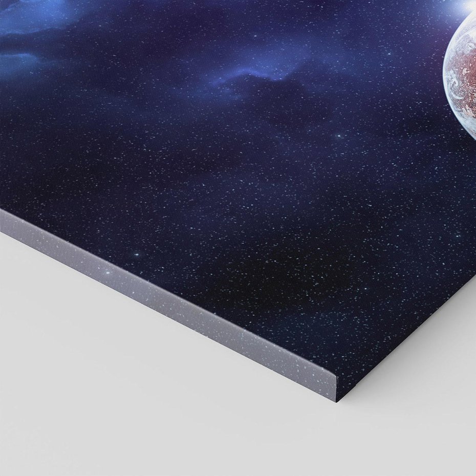 Obraz na płótnie 100x70 - Kosmos - Ziemia i Księżyc - kosmos, ziemia