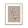Plakat w ramie 40x50 - Zanikająca Wyobraźnia - mnimalistyczny akt, beżowa tonacja - rama drewno