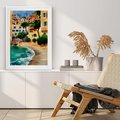 Plakat bez ramy 21x30 - Zamieszkajmy Tu - akwarela, śródziemnomorski klimat