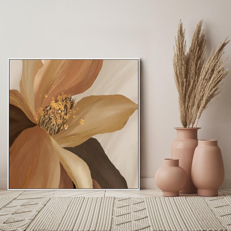 Obraz w ramie 80x80 - Wyraz Luksusu - sztuka, nowoczesna - rama biała