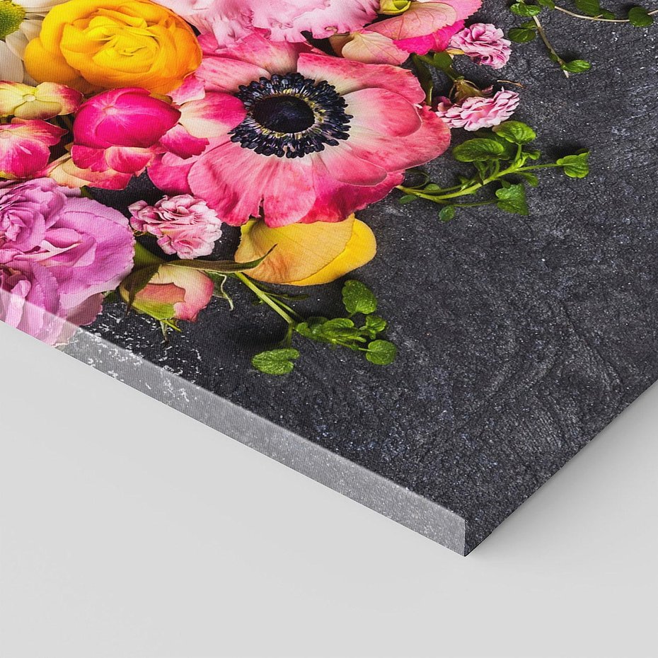 Obraz na płótnie 90x30 - Kompozycje kwiatowe: harmonia natury - kwiaty, kompozycja