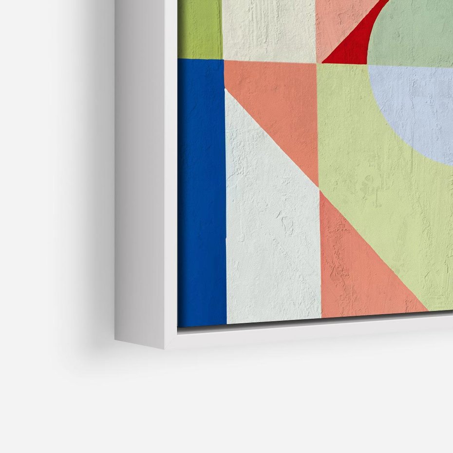 Obraz w ramie 80x80 - Księga Kolorowych Wizji - różne geometryczne formy, koła - rama biała