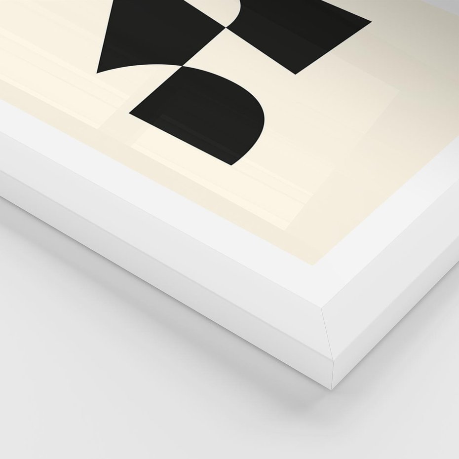 Plakat w ramie 30x40 - Rozświetlony Cień - abstrakcyjna sztuka, geometria - rama biała
