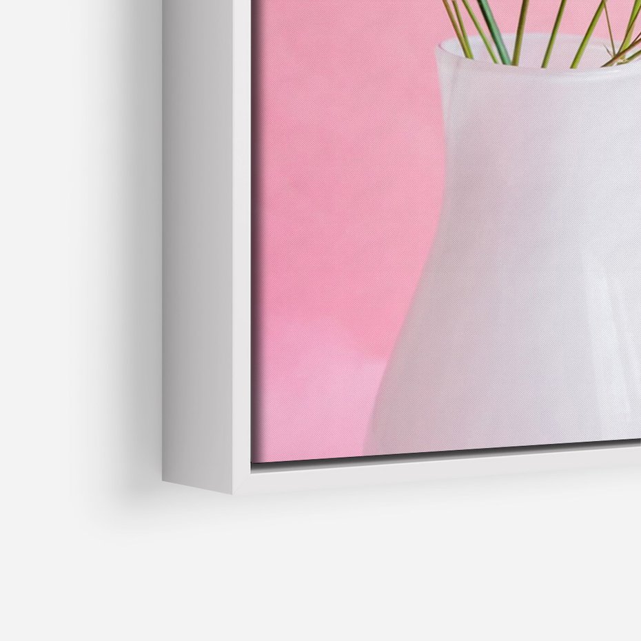 Obraz w ramie 70x100 - Przyjemność Złotej Natury - złote, liście - rama biała