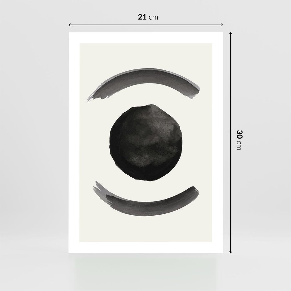 Plakat bez ramy 21x30 - Bezczasowe Echo - abstrakcyjne plamy okręgi, akwarelowe