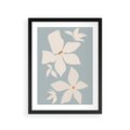 Plakat w ramie 30x40 - Błękit Kwiatów - kwiaty, nowoczesne i minimalistyczne - rama czarna