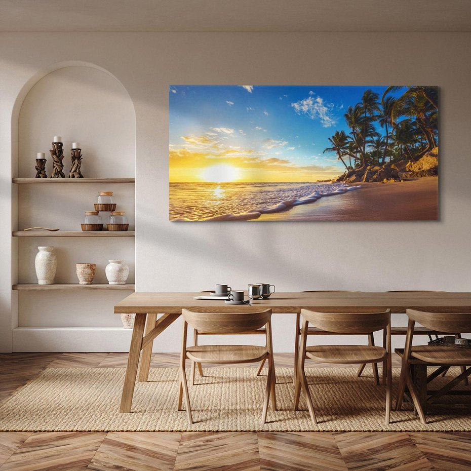 Obraz na płótnie 120x60 - Magia Tropików - zachód słońca,