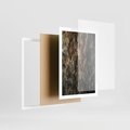 Plakat w ramie 50x70 - Tekstura Drewna: Zbliżenie - zbliżenie na pień drzewa, tekstura - rama biała