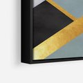 Obraz w ramie 50x50 - Geometryczne Elementy - geometryczne kształty, elementy złota - rama czarna
