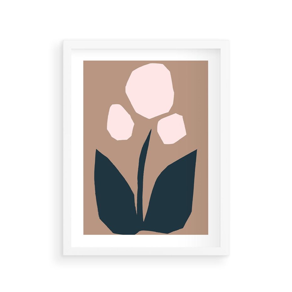 Plakat w ramie 30x40 - Refleksje Boho Przyrody - abstrakcyjny obraz, plakat - rama biała