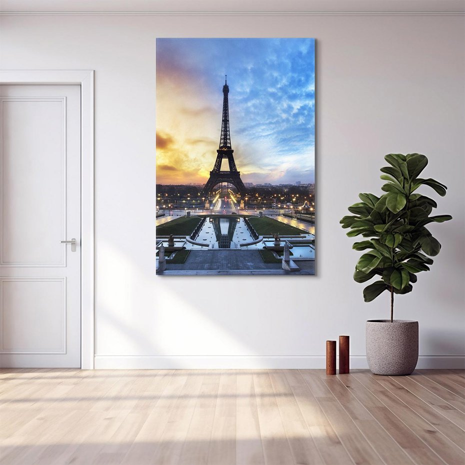 Obraz na płótnie 70x100 - Romantyczny Paryż - Wieża Eiffla w blasku - Paryż, Wieża