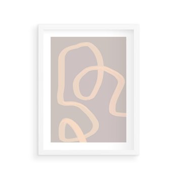 Plakat w ramie 50x70 - Nowoczesne Odbicia - minimalistyczny obraz, nowoczesny - rama biała