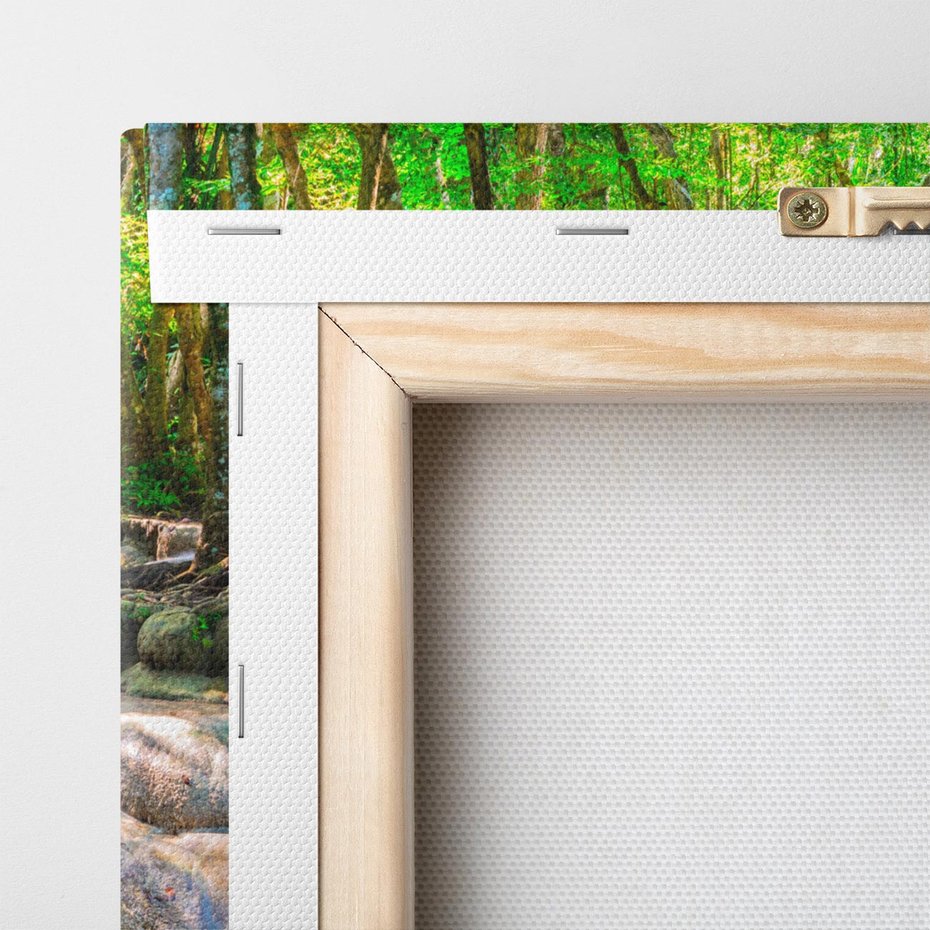 Obraz na płótnie 140x70 - Magia w lesie nad rzeką - wodospad, rzeka