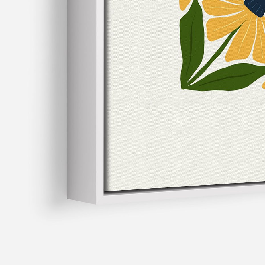 Obraz w ramie 50x70 - Świetliste Kwiaty Natury - kwiaty, nowoczesna grafika - rama biała