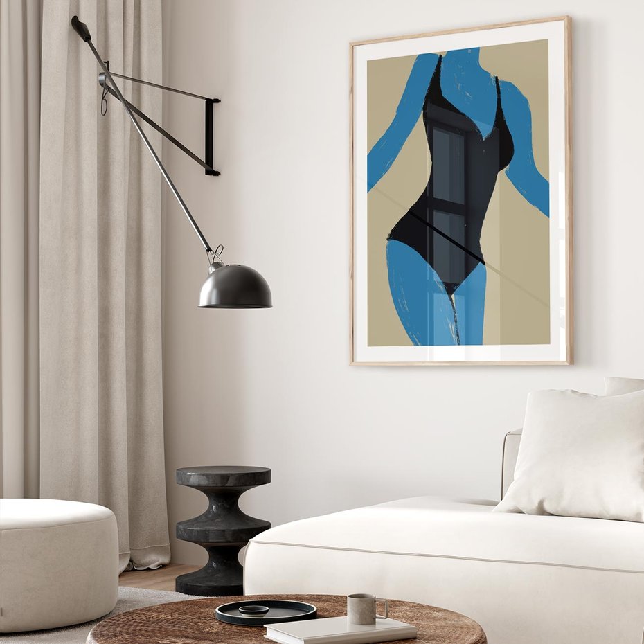 Plakat w ramie 40x50 - Zaklęta Kompozycja - abstrakcyjny plakat, nowoczesna sztuka - rama drewno