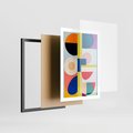 Plakat w ramie 50x70 - Harmonia Kolorowych Impulsów - abstrakcyjne geometryczne kształty, olejny obraz - rama czarna